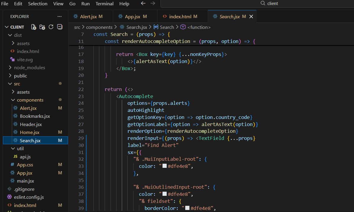Project Code Screenshot